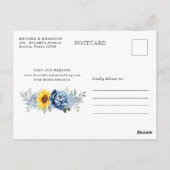 Carte Postale Sunflower Dusty Blue Peony Calendrier Enregistrer  (Dos)