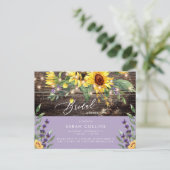 Carte Postale Sunflower et Lavender Bridal Rustic Douche (Debout devant)