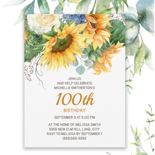 Carte Postale Sunflower Eucalyptus 100e anniversaire