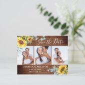 Carte Postale Sunflower Eucalyptus 3 PHOTO Mariage Enregistrer l (Debout devant)