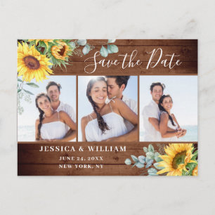 Carte Postale Sunflower Eucalyptus 3 PHOTO Mariage Enregistrer l