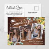 Carte Postale Sunflower Eucalyptus 3 PHOTO Merci de graduation (Devant / Derrière)