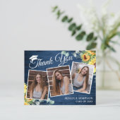 Carte Postale Sunflower Eucalyptus 3 PHOTO Merci de graduation (Debout devant)