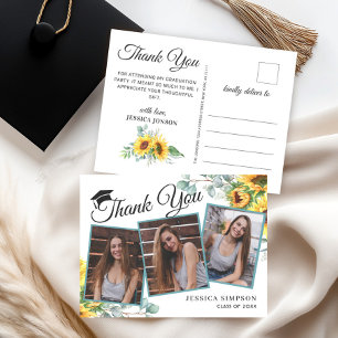 Carte Postale Sunflower Eucalyptus 3 PHOTO Merci de graduation