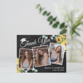 Carte Postale Sunflower Eucalyptus 3 PHOTO Merci de graduation (Debout devant)