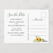 Carte Postale Sunflower Eucalyptus PHOTO Mariage Enregistrer la  (Dos)