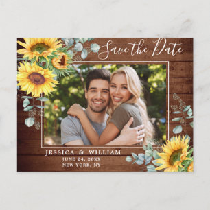 Carte Postale Sunflower Eucalyptus PHOTO Mariage Enregistrer la 