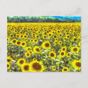 Carte Postale Sunflower Field Vincent Van Gogh