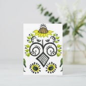 Carte Postale Sunflower Folk Motif par Alexandra Cook (Debout devant)