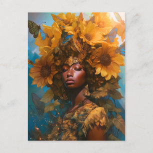 Carte Postale Sunflower Goddess Art Imaginaire
