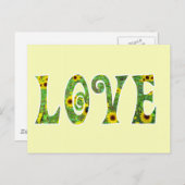 Carte Postale Sunflower Hippy Love (Devant / Derrière)