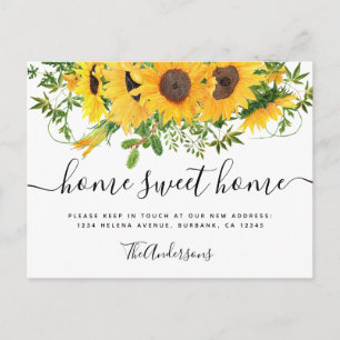 Carte Postale Sunflower Home Sweet Home Moving Faire-part