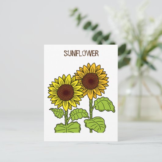 Carte Postale Sunflower jaune (Debout devant)