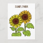 Carte Postale Sunflower jaune (Devant)