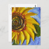 Carte postale Sunflower jaune (Devant / Derrière)