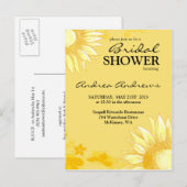 Carte Postale Sunflower Jaune Classy & Fun Invitation Fête des m (Devant / Derrière)