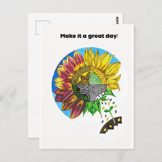 Carte Postale Sunflower Joy (Devant / Derrière)