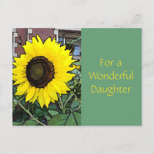 Carte Postale Sunflower large yellow