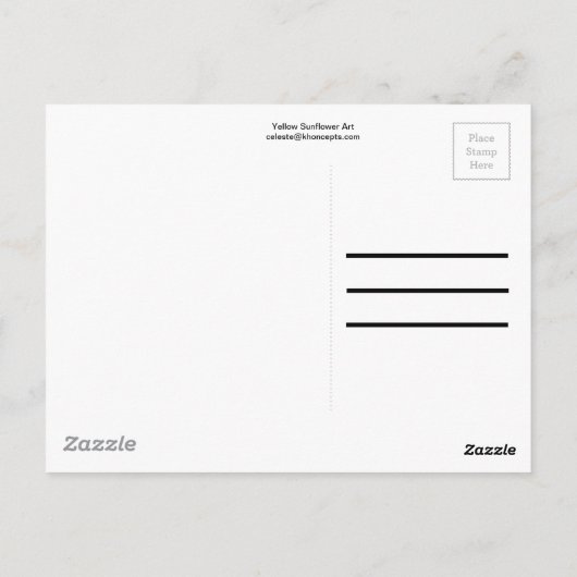 Carte Postale Sunflower large yellow (Dos)
