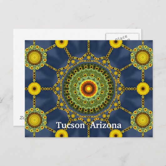 Carte postale Sunflower Mandala Array (Devant / Derrière)