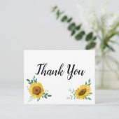 Carte Postale Sunflower Merci Notes (Debout devant)