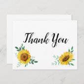 Carte Postale Sunflower Merci Notes (Devant / Derrière)