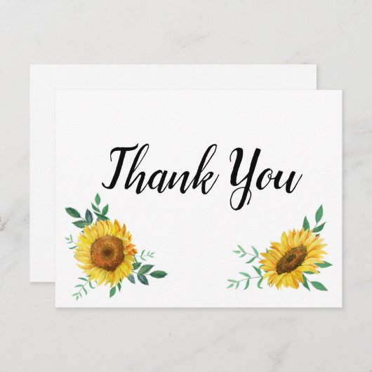 Carte Postale Sunflower Merci Notes (Devant / Derrière)