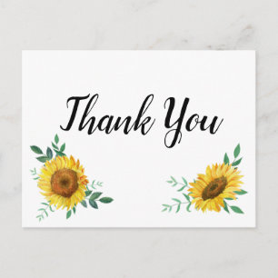 Carte Postale Sunflower Merci Notes