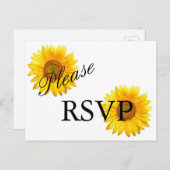 Carte postale Sunflower RSVP (Devant / Derrière)