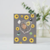 Carte Postale Sunflower Scholar Hinata (chibi avec collage backg (Debout devant)