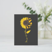 Carte Postale Sunflower Sunshine Cute Dinosaur Lover Trex Dino (Debout devant)