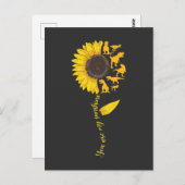 Carte Postale Sunflower Sunshine Cute Dinosaur Lover Trex Dino (Devant / Derrière)