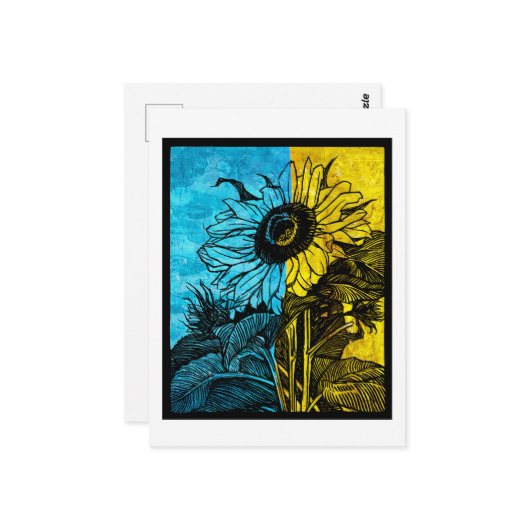 Carte Postale Sunflower Ukraine (Devant/Arrière en situation)