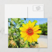 Carte postale Sunflower Watercolor (Devant / Derrière)