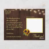 Carte Postale Sunflowers amour et merci mariage merci (Dos)