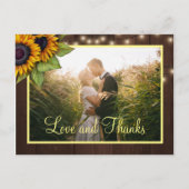 Carte Postale Sunflowers amour et merci mariage merci (Devant)