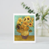 Carte Postale Sunflowers dans Vase Van Gogh Art (Debout devant)