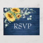 Carte Postale Sunflowers Eucalyptus Aquarelle Mariage RSVP (Devant)