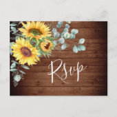 Carte Postale Sunflowers Eucalyptus Aquarelle Mariage RSVP (Devant)