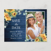 Carte Postale Sunflowers Eucalyptus Mariage rustique Enregistrer (Devant)