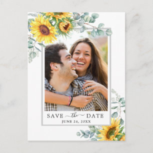 Carte Postale Sunflowers Eucalyptus photo mariage Enregistrer la