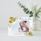 Carte Postale Sunflowers Eucalyptus photo mariage Enregistrer la (Debout devant)