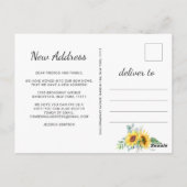 Carte Postale Sunflowers Eucalyptus Rustic Moving Faire-part (Dos)