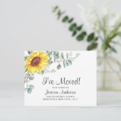 Carte Postale Sunflowers Eucalyptus Rustic Moving Faire-part (Debout devant)