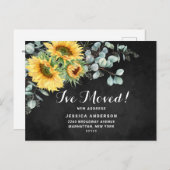 Carte Postale Sunflowers Eucalyptus Rustic Moving Faire-part (Devant / Derrière)