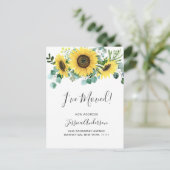 Carte Postale Sunflowers Eucalyptus Rustic Moving Faire-part (Debout devant)