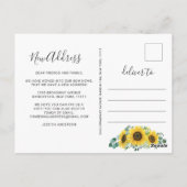 Carte Postale Sunflowers Eucalyptus Rustic Moving Faire-part (Dos)