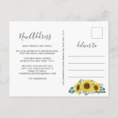 Carte Postale Sunflowers Eucalyptus Rustic Moving Faire-part (Dos)