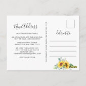 Carte Postale Sunflowers Eucalyptus Rustic Moving Faire-part (Dos)