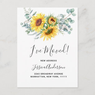 Carte Postale Sunflowers Eucalyptus Rustic Moving Faire-part